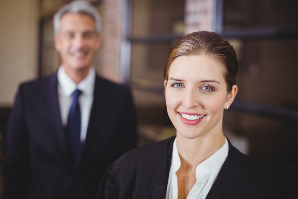 A smiling businesswoman