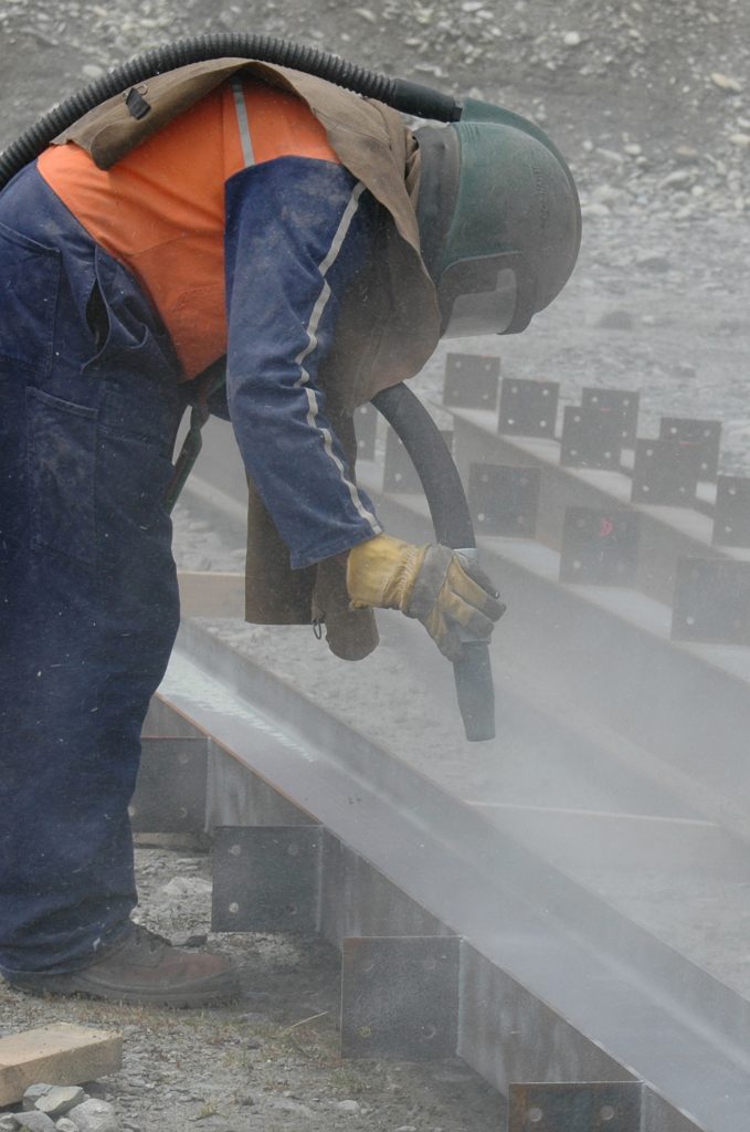Man Doing Sandblasting