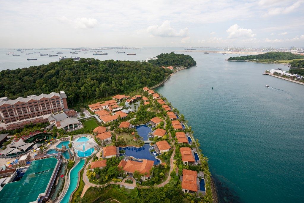 sky view of sentosa island