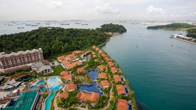 sky view of sentosa island