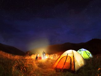 people camping at night