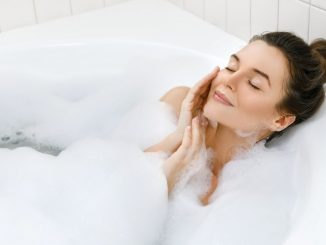 woman enjoying a hot tub