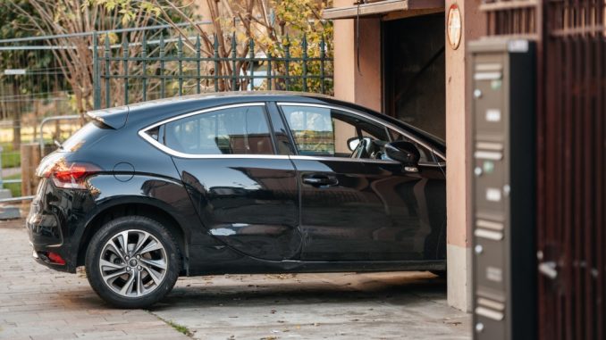 Car parked in a garage