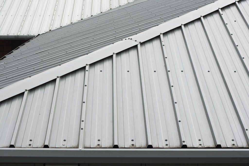 detail of metal roofing