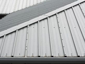 detail of metal roofing