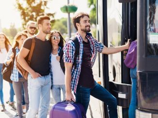 Tourists on a travel tour