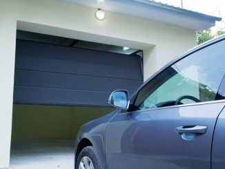 garage doors opening for a car