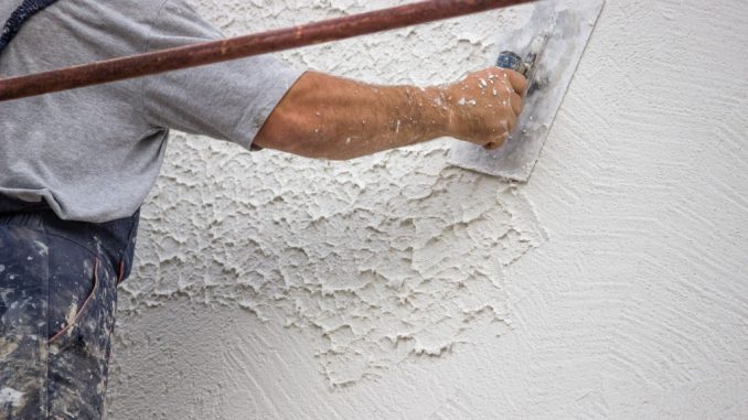 Decorative plaster applied on the surface by a steel trowel