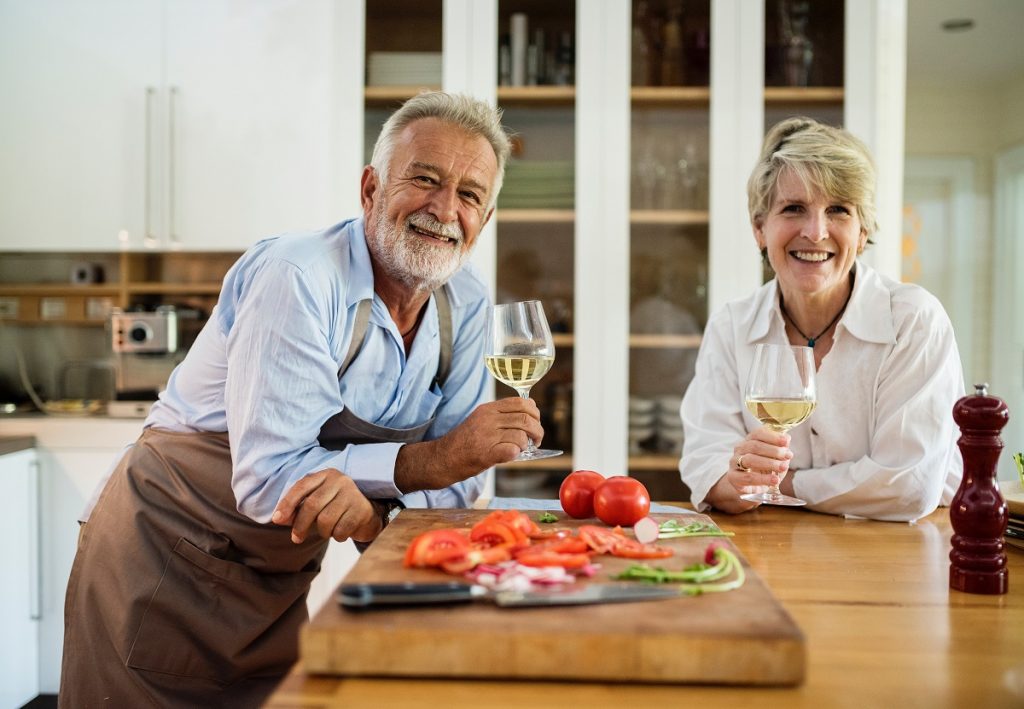 senior couple in their kitchen