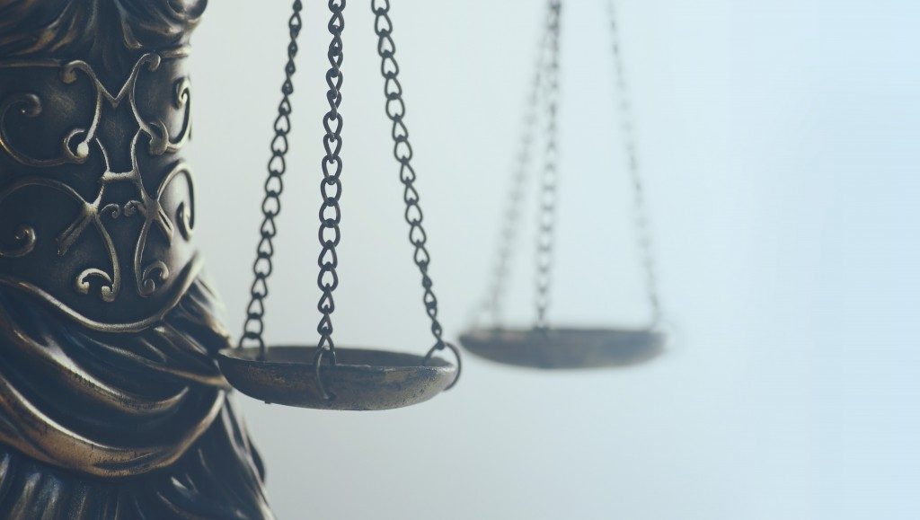Scales of justice close up
