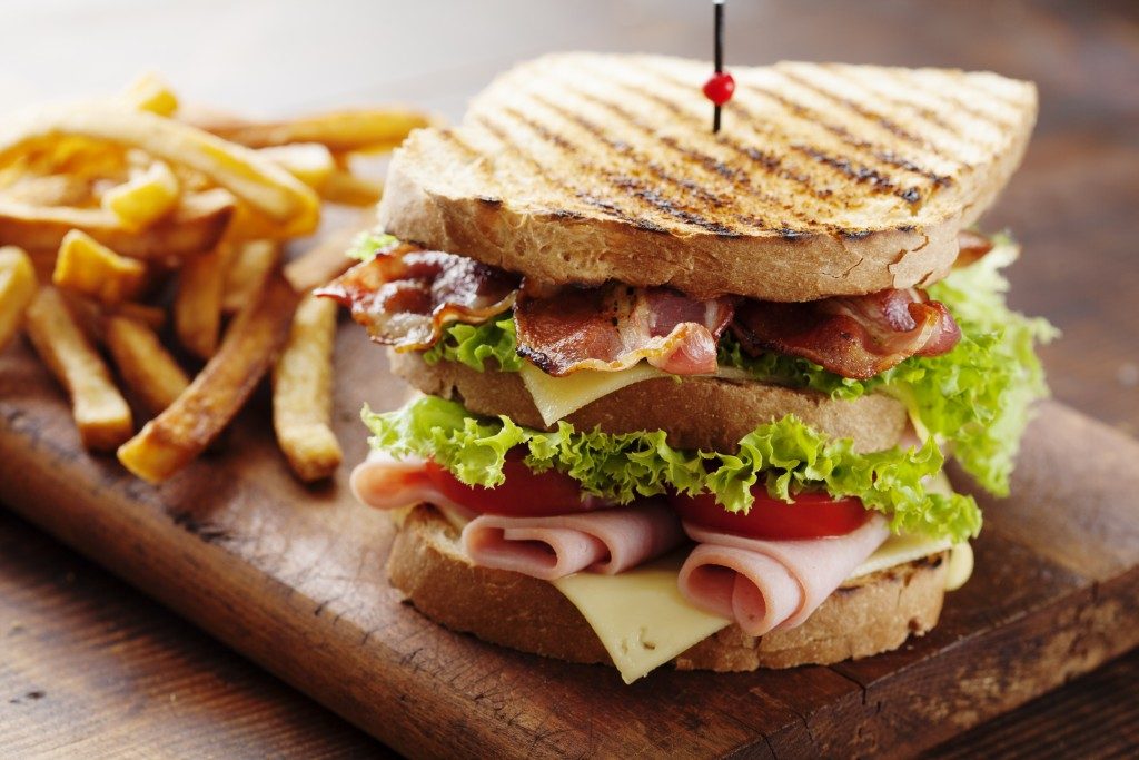 sandwich and fries