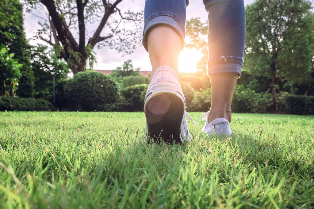 Close up of legs walking