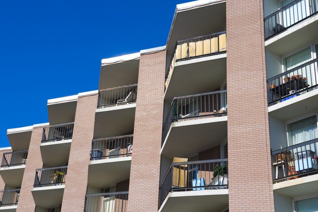 apartment buildings in the city