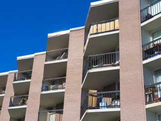 apartment buildings in the city