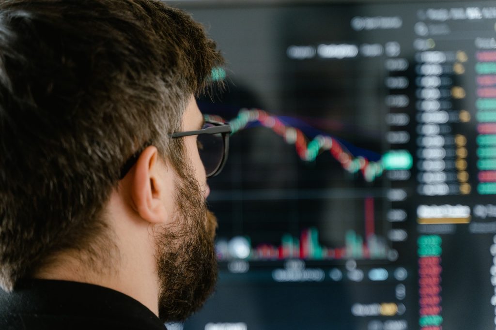 man checking stocks